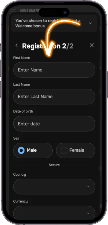 MrPunter register step 2