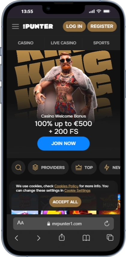 Mr Punter iOS homepage